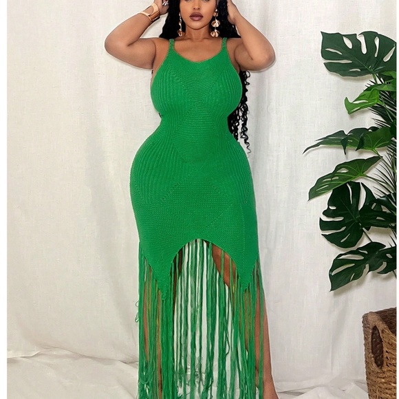 Green CROTCHET Vacation Dress - Picture 3 of 3